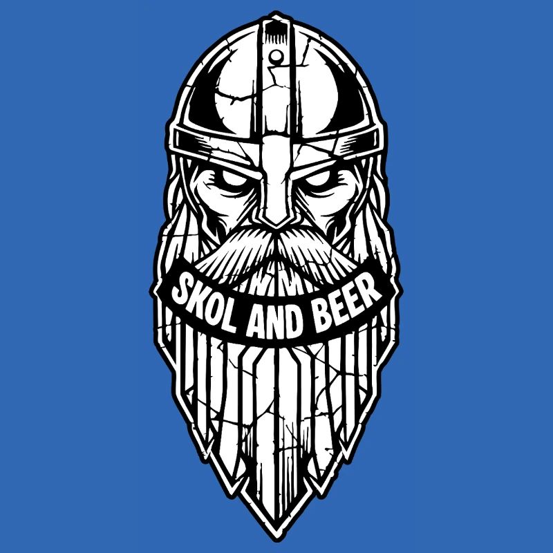 Maskottchen Wikinger-Skol und Bier-Krieger-Bart-Maskottchen