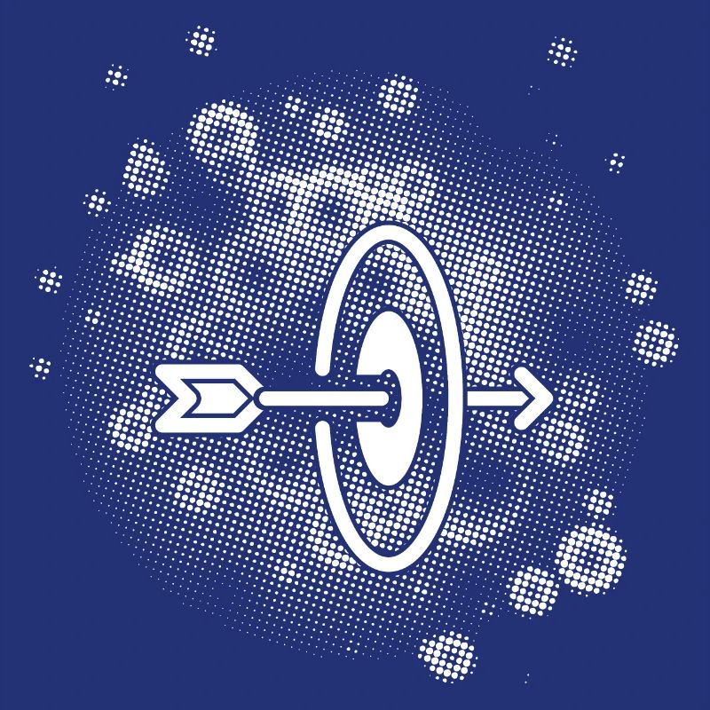 Flèche avec arrière-plan de points