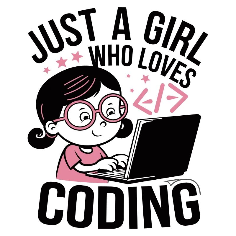 Nur ein Mädchen, das das Programmieren liebt