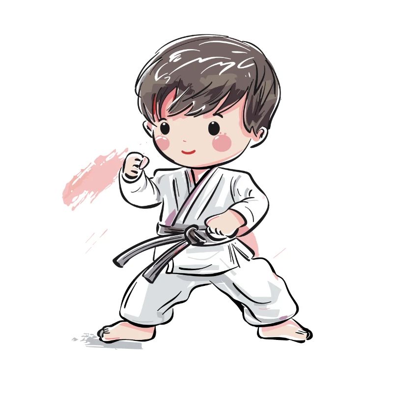 Karate Junge Comic Stil