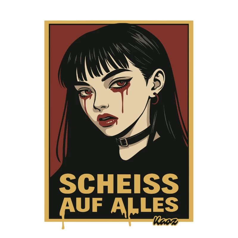 Fille gothique emo avec déclaration