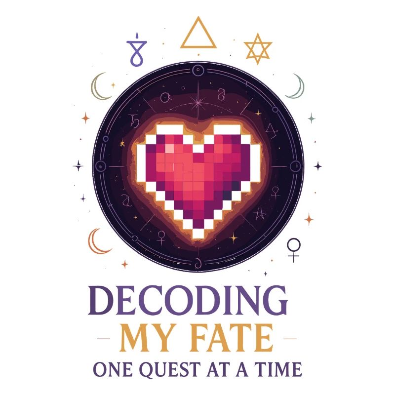 Décoder le destin : Pixel Art du cœur