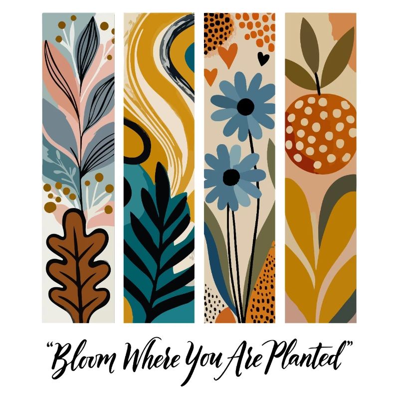 Blühende Botanische Panel-Collage