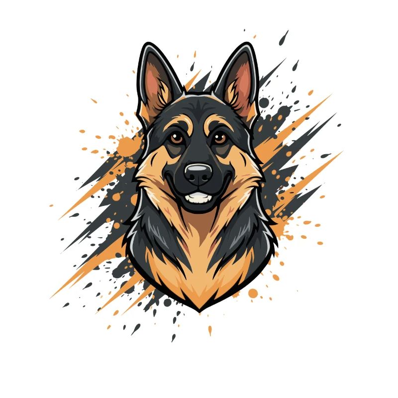 German Shepherd Head Spray Art