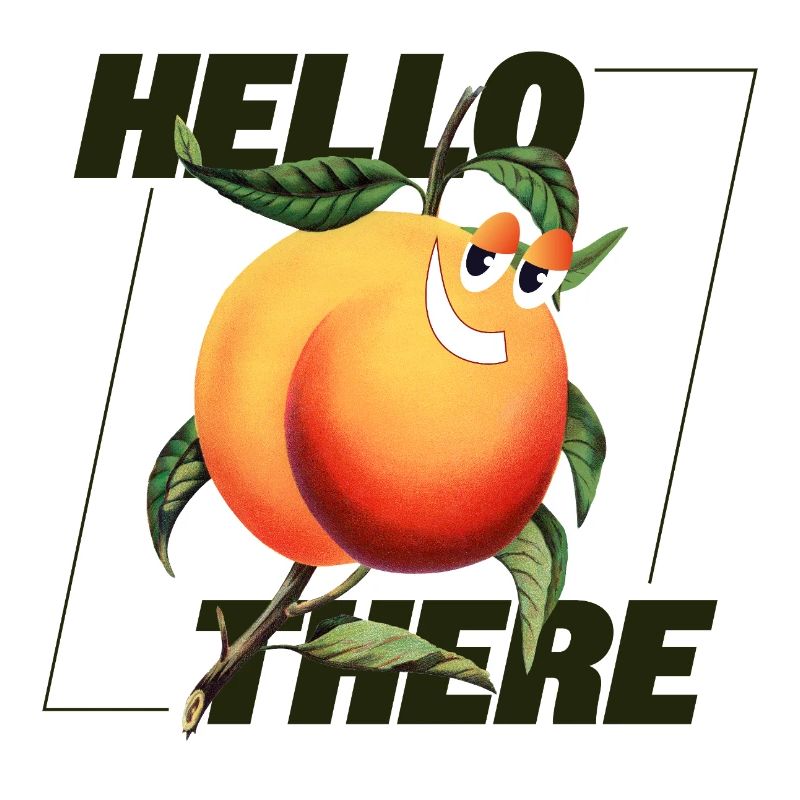 Peach Retro – Hello There Statement