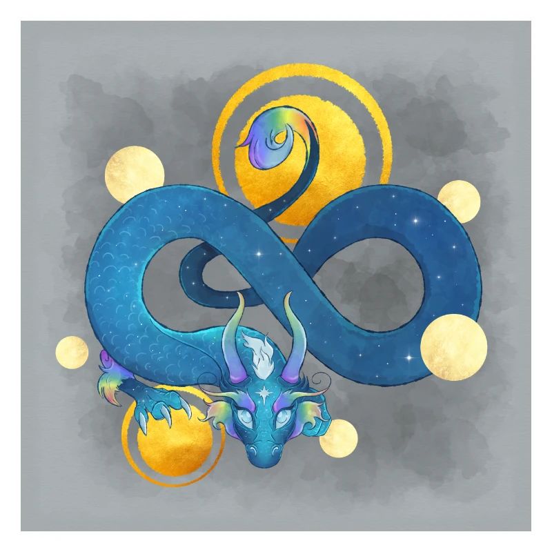 Blue Ink Spirits Posters - Rainbow Blue Dragon