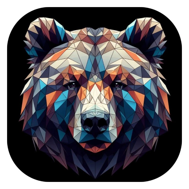 Tête d’ours Polygone Multicolore