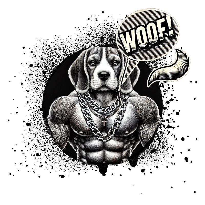 Tattoo Mastiff with chains WOOF