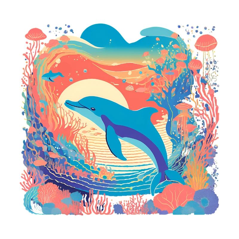 Underwater Rainbow Dolphin