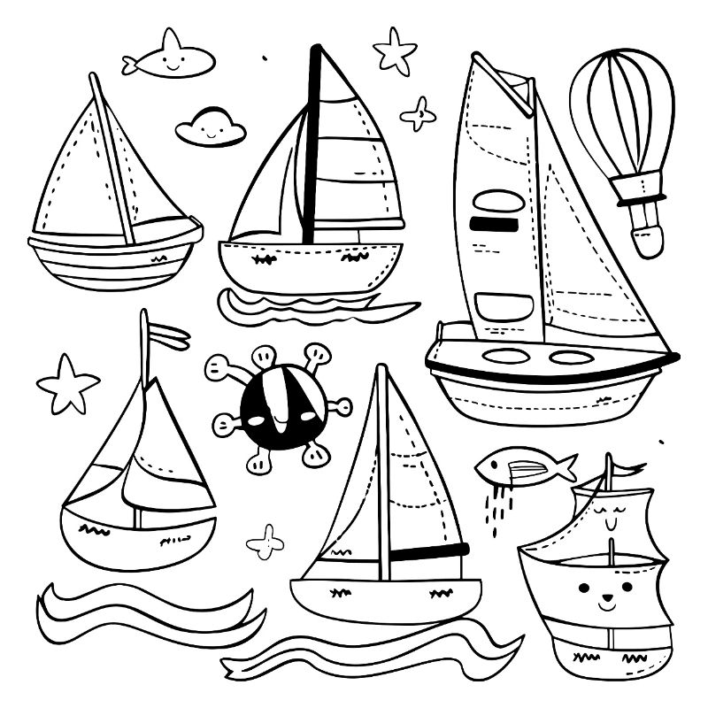 Segeln Comic Stil