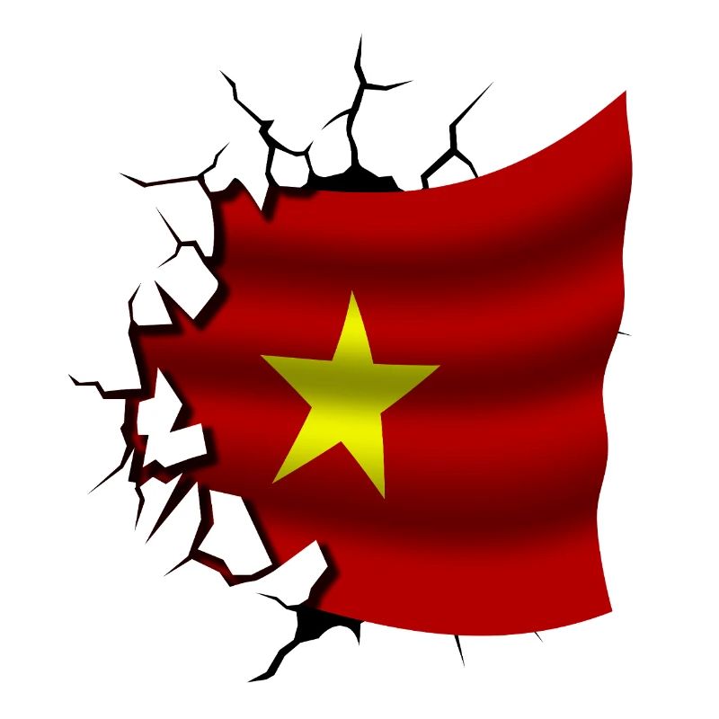 Drapeau du Vietnam - Vietnam - Drapeau Broken Design