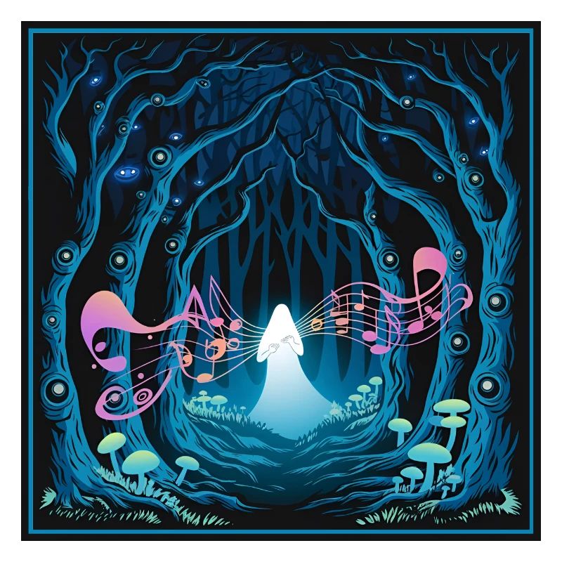 Mystical Forest with Harmonious Music Flow