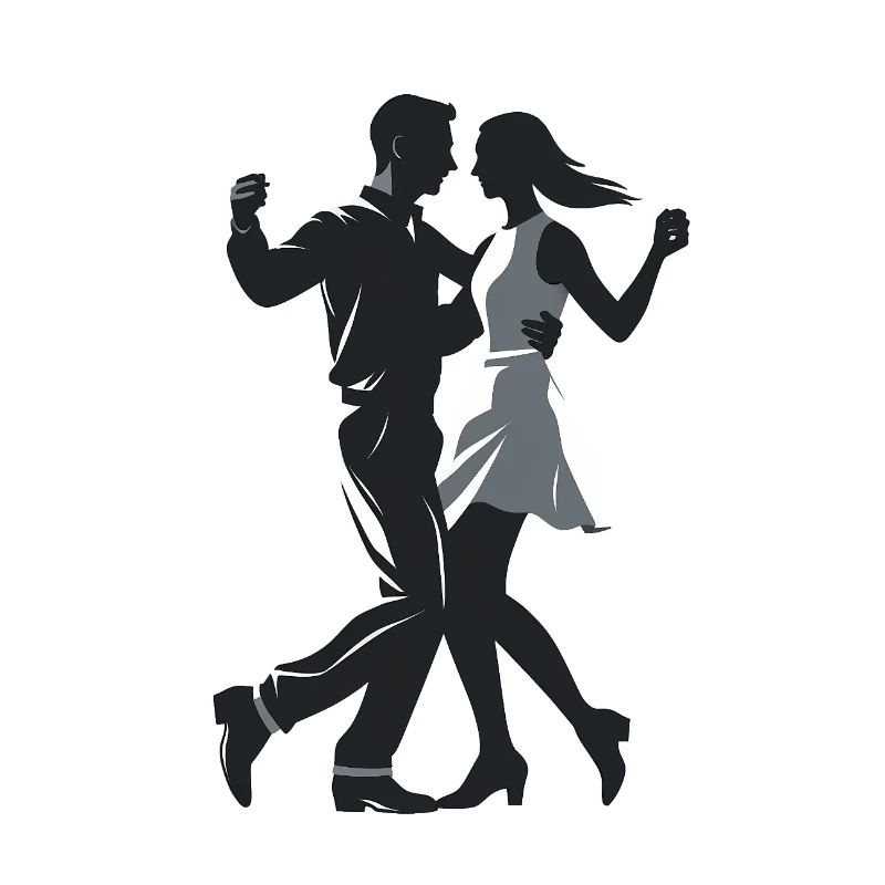 Dancing Couple - Cool Silhouette Logo