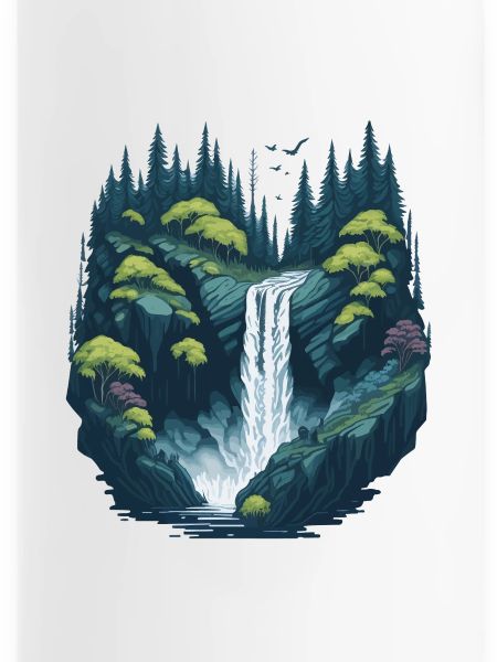 Leuchtender Waldwasserfall