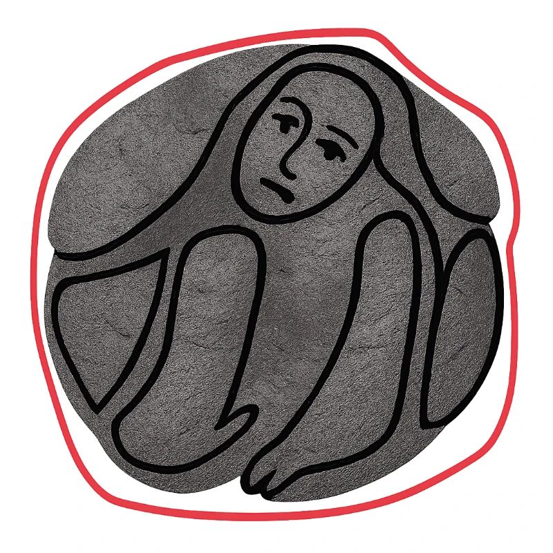 Melancholic creature in a circle