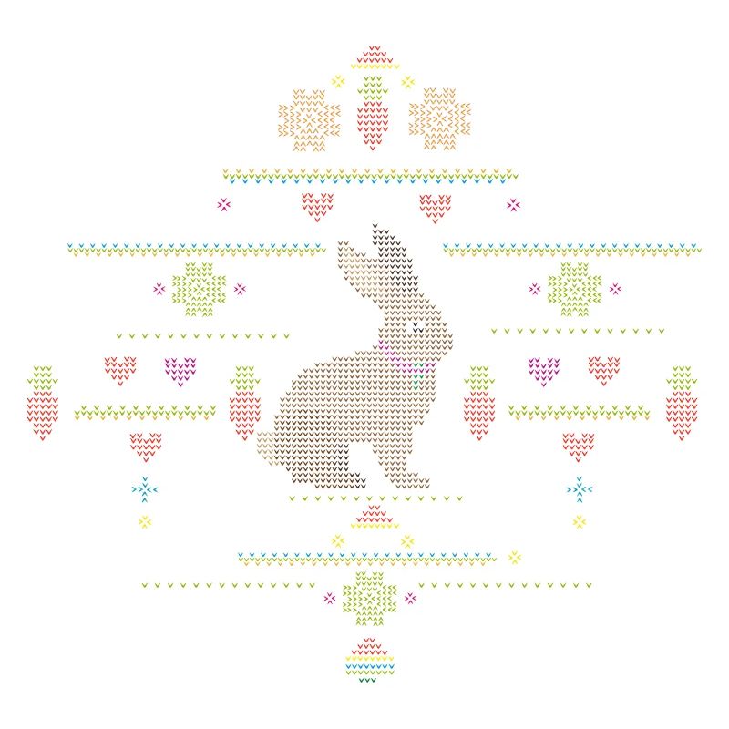 Easter motifs in knitting pattern style for Easter