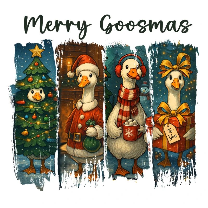 Festive Goosemas Christmas Pattern