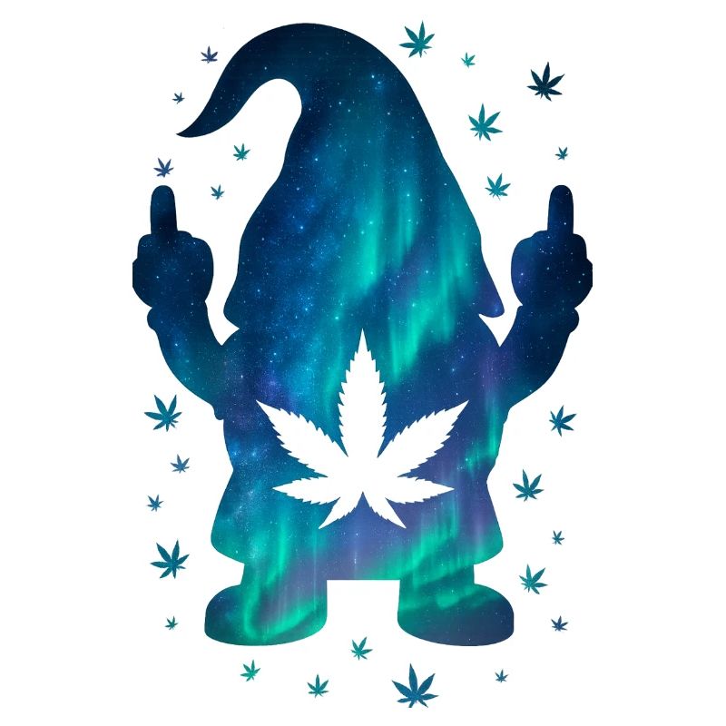 Galactic dwarf with cannabis motif