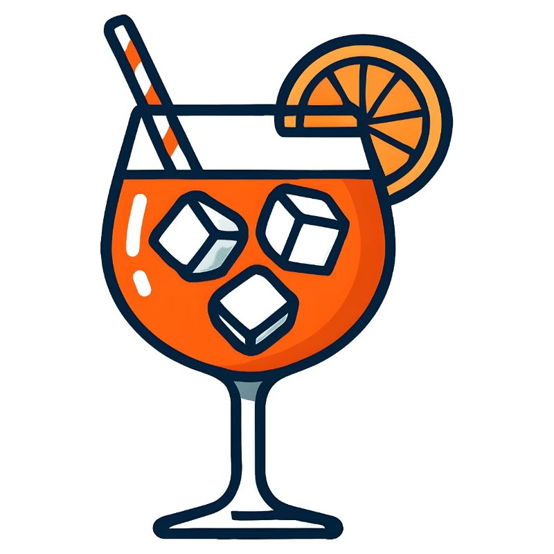 Orange Spritz Glas mit Eis