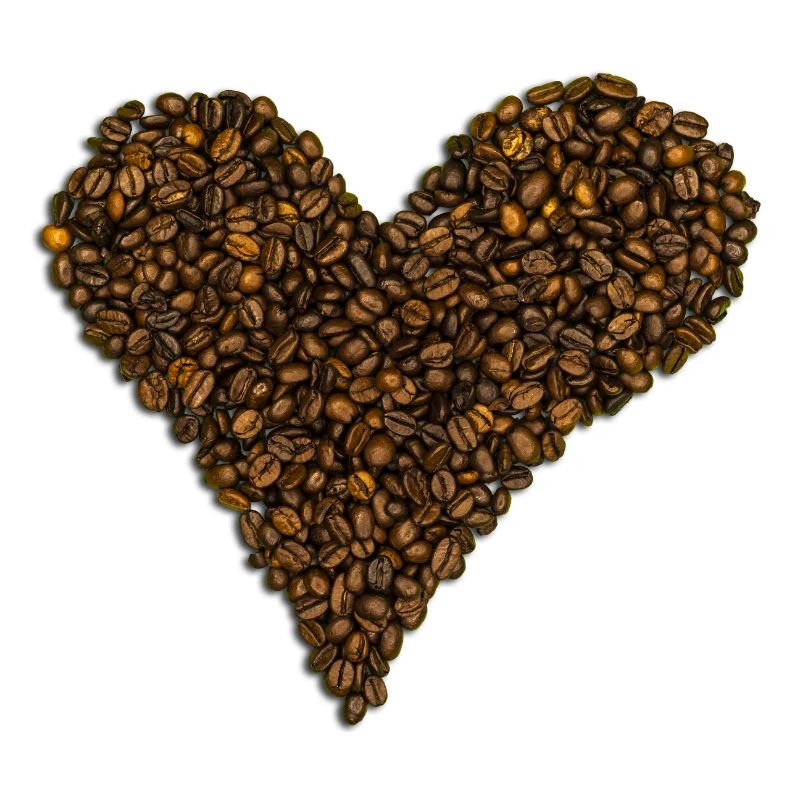 Ein Herz aus Kaffeebohnen