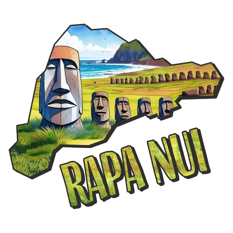 Watercolor Map Rapa Nui
