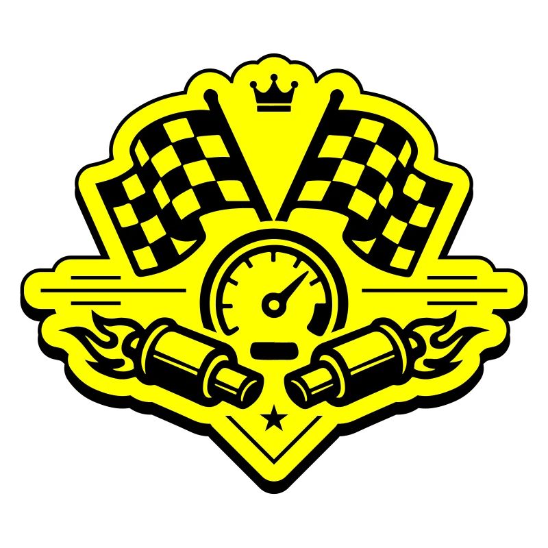 Drapeau de course, compteur de vitesse d'échappement
