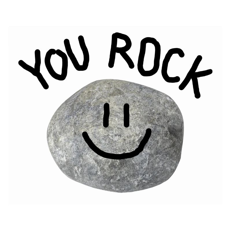 You Rock Minimal Pun Statement Smile Stone
