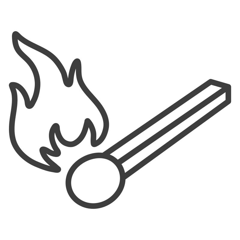 Burning Matchstick Line Icon