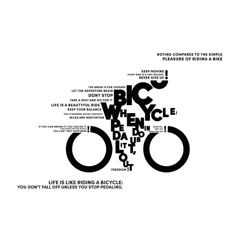 Bicycle Typodesign - Vélo, Amour de vélo, Citations