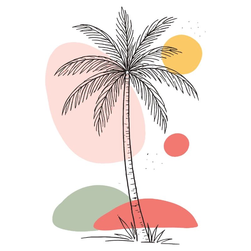Palm Tree Boho Tropical Summer Vintage Design