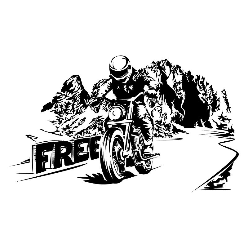 Motorrad frei Berge Dolomiten Biker Symbol Logo
