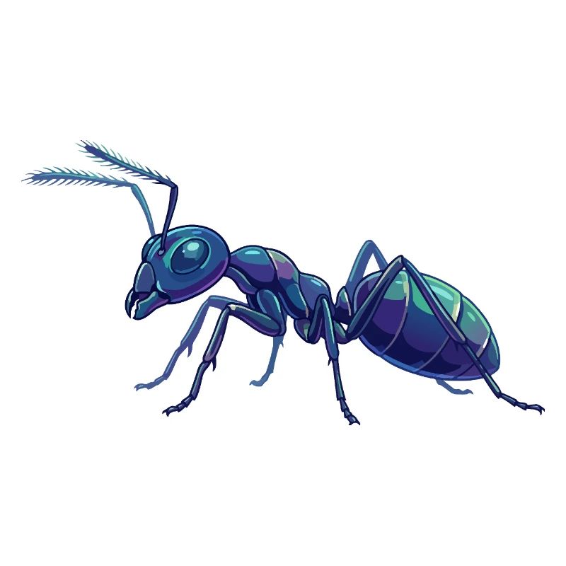 Détails de fourmis bleues Macro graphiques vectoriels Fourmis