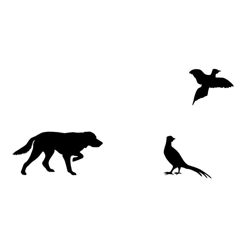 Fronting Dog & Pheasants Silhouette