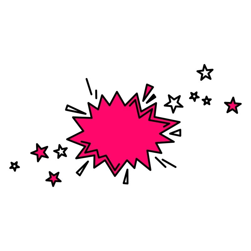 Comic Element in schwarz und pink