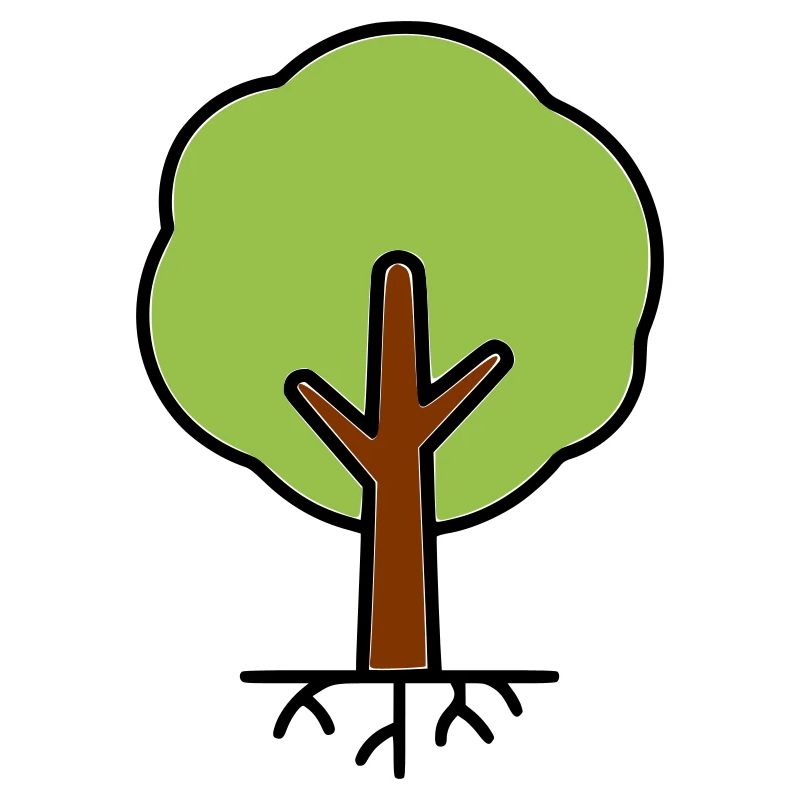 Silhouette d’arbre vert dessin animé