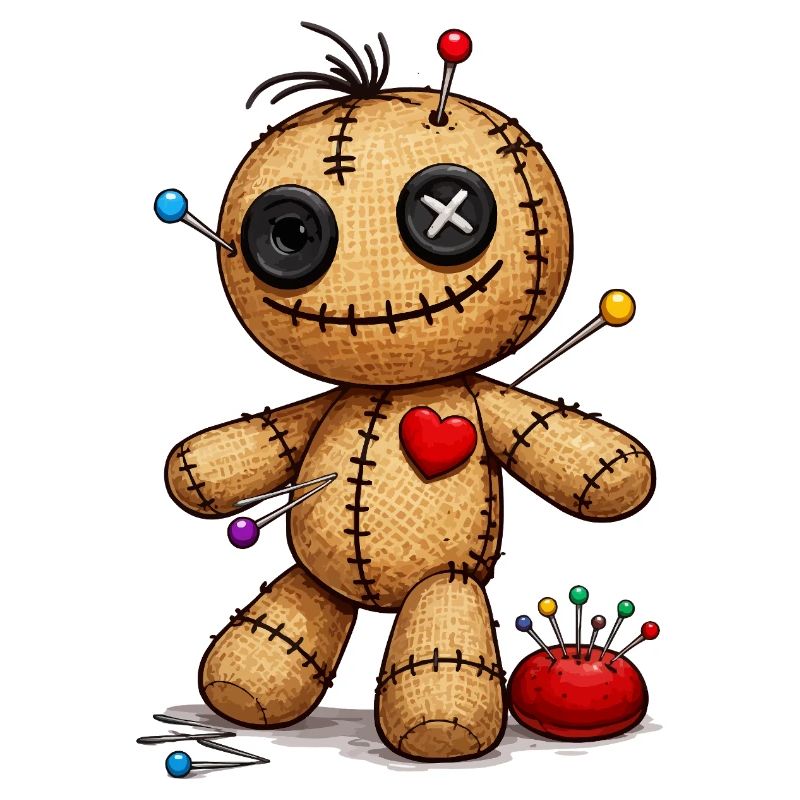 Voodoo doll with needles