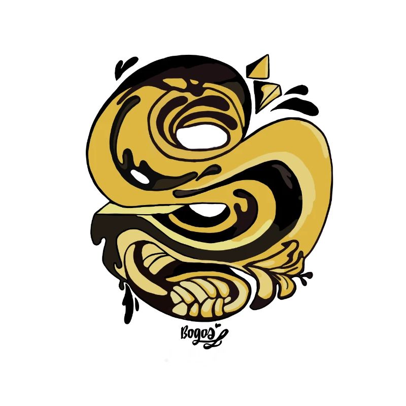Serpent spiralé doré