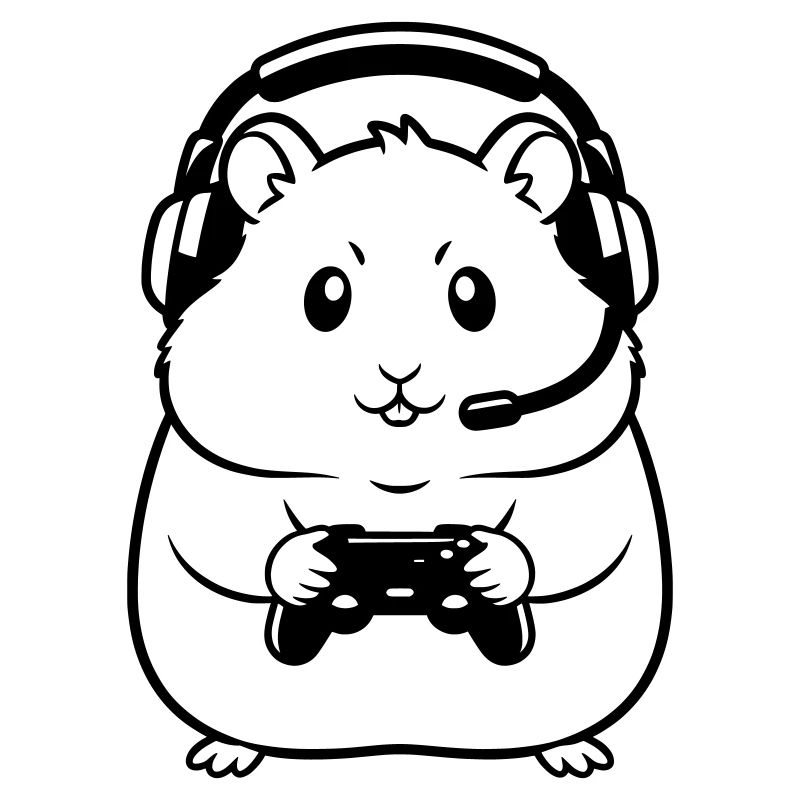 Gamer Hamster Controller Outline