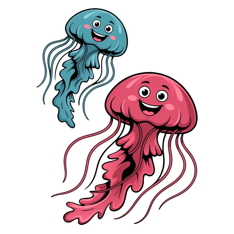 Two funny jellyfish