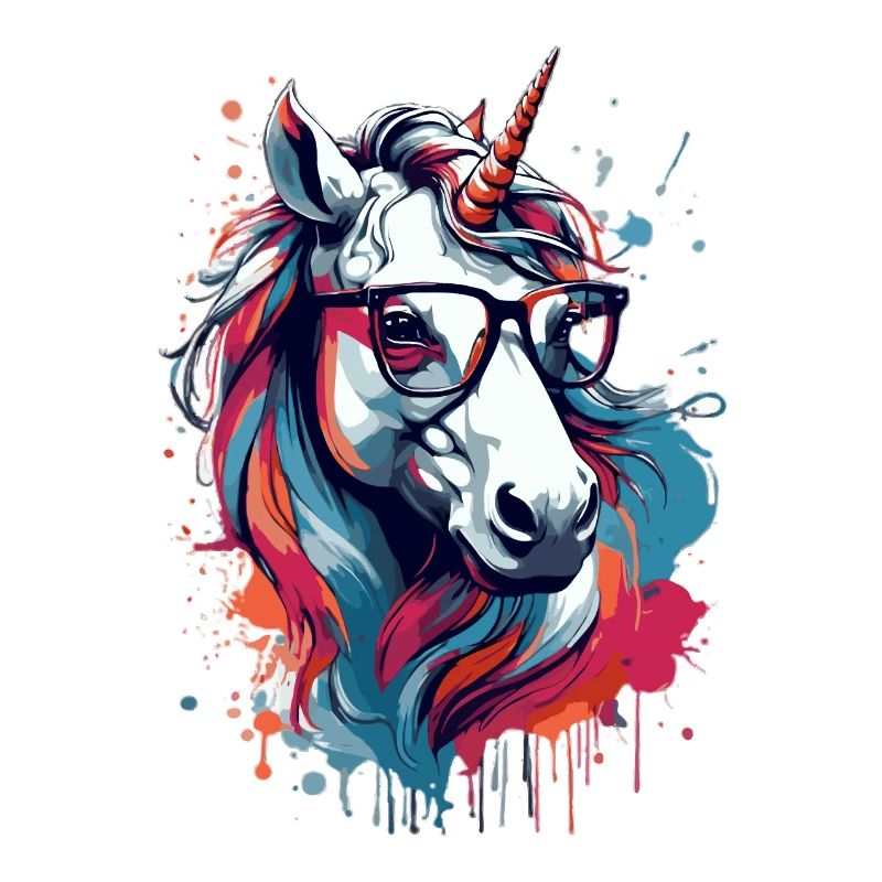 Bunter Einhorn Kunstdruck