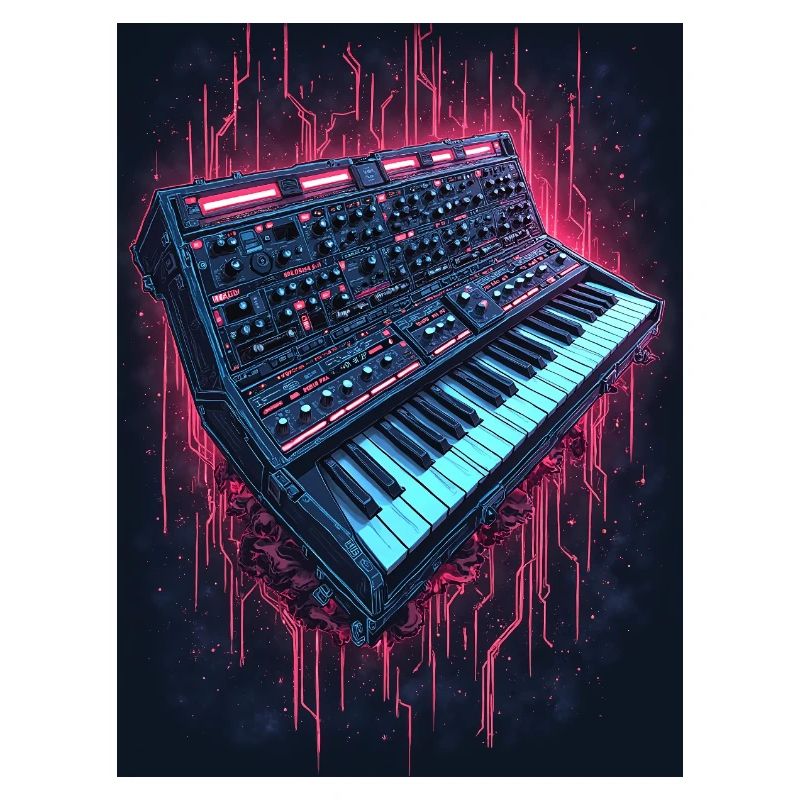 Conception musicale de synthétiseur de néon