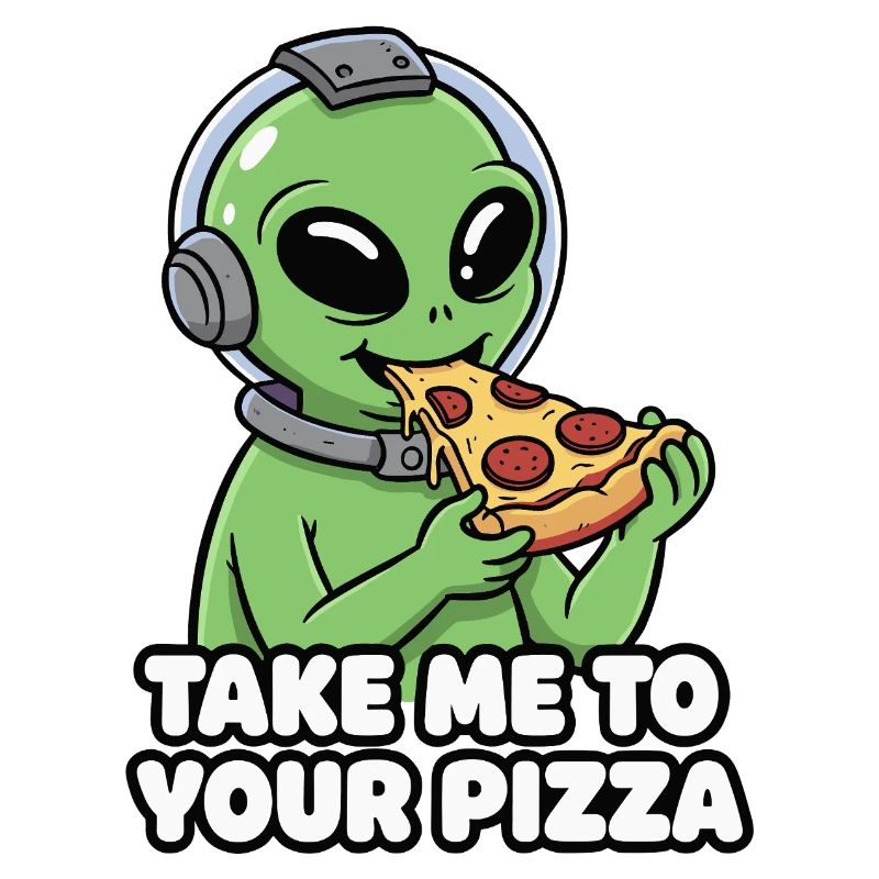 Alien pizza lover