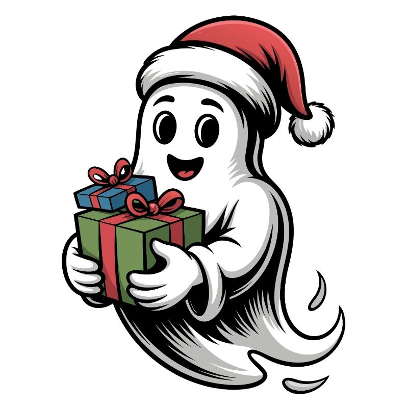 Weihnachtsgeist mit Geschenk