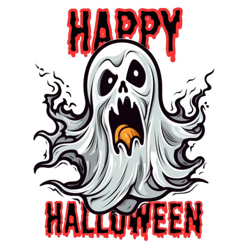 Haunted Ugly Halloween Ghosts Illustration
