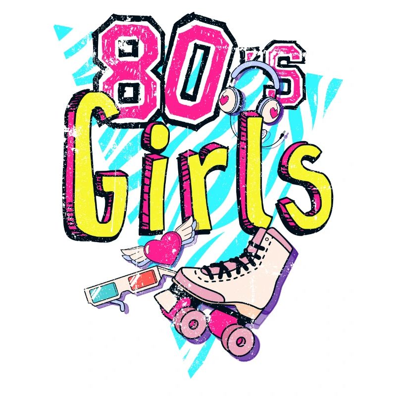 80er Jahre Mädchen Neon Roller Vibe