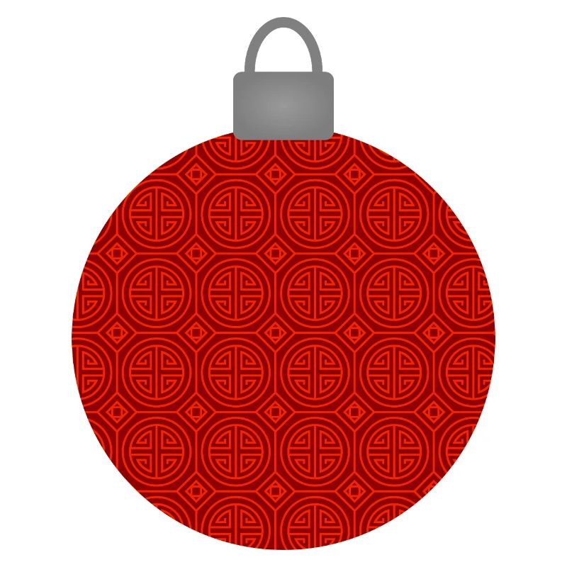 Rotes Rundmuster Weihnachtskugel