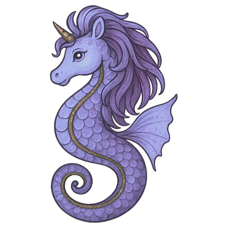Hippocampe Licorne Violet Violet