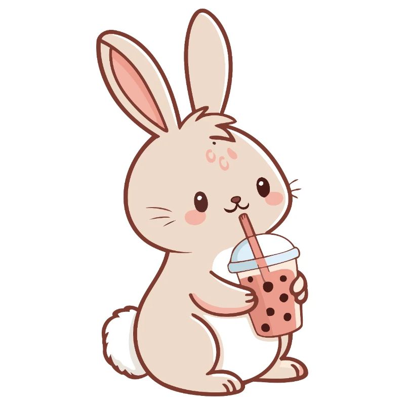 Kawaii Bunny und Bubble Tea