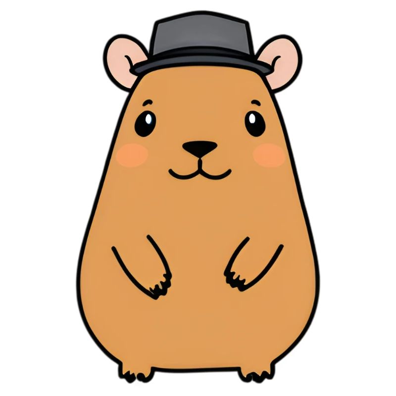 Kapu Capybara with Felt Hat