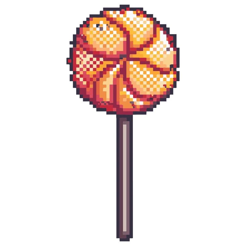 Pixel lollipops on a stick